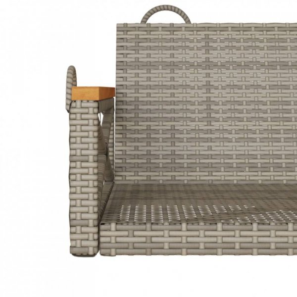 Ławka bujana, szara, 63x62x40 cm, polirattan
