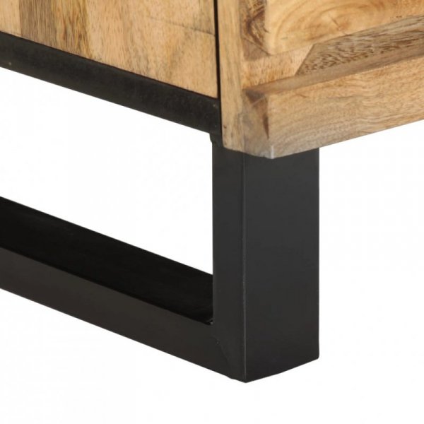 Szafka nocna, 40x34x46 cm, lite surowe drewno mango