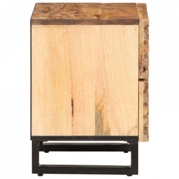 Szafki nocne, 2 szt., 40x34x46 cm, lite surowe drewno mango