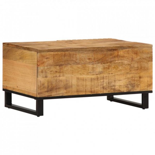Stolik kawowy, 80x51x40 cm, surowe lite drewno mango