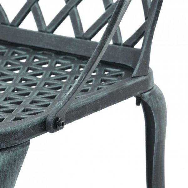 Krzesła ogrodowe 2 szt., zielone, odlewane aluminium