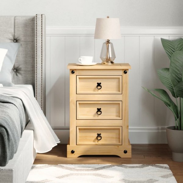 Szafka nocna Corona, 45x35x64 cm, lite drewno sosnowe