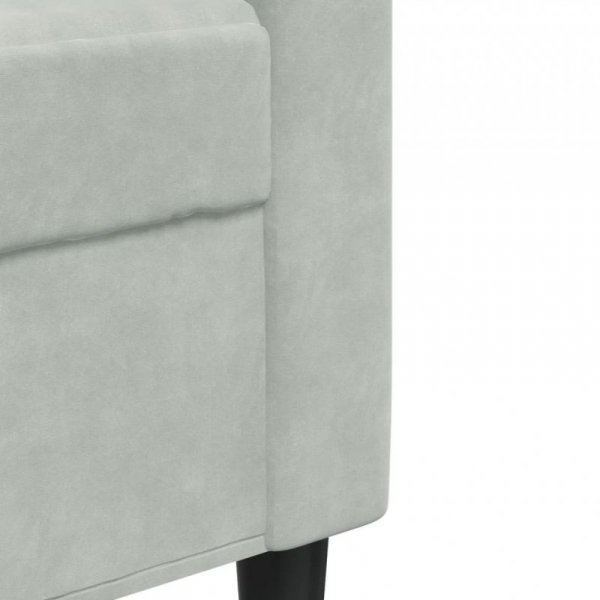 Sofa 3-osobowa, jasnoszara, 180 cm, tapicerowana aksamitem