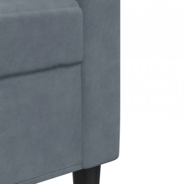 Sofa 3-osobowa, ciemnoszara, 180 cm, obita aksamitem