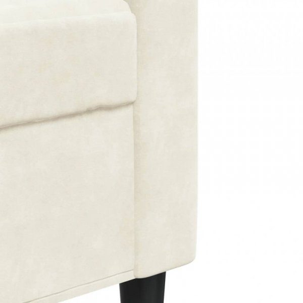 Sofa 3-osobowa, kremowy, 180 cm, tapicerowana aksamitem