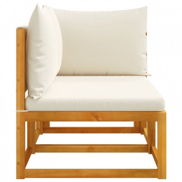 Sofa ogrodowa z poduszkami, 2-osobowa, lite drewno akacjowe