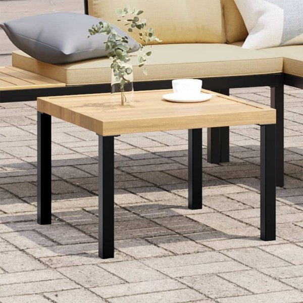 Stolik kawowy do ogrodu, czarny, 55x55x39,5 cm, malowana stal