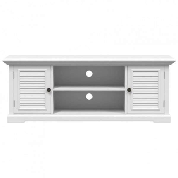 Szafka pod TV, biała, 110x30x41 cm, materiał drewnopochodny