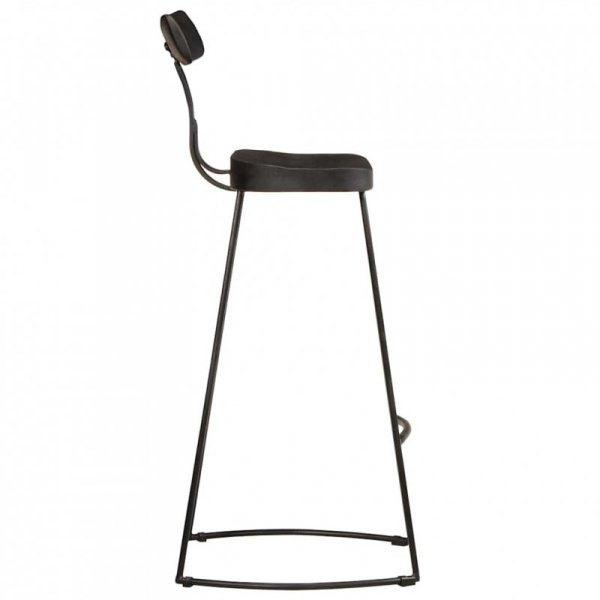 Hokery barowe 2 szt. Czarny 49x43x103 cm Drewno lite Mango