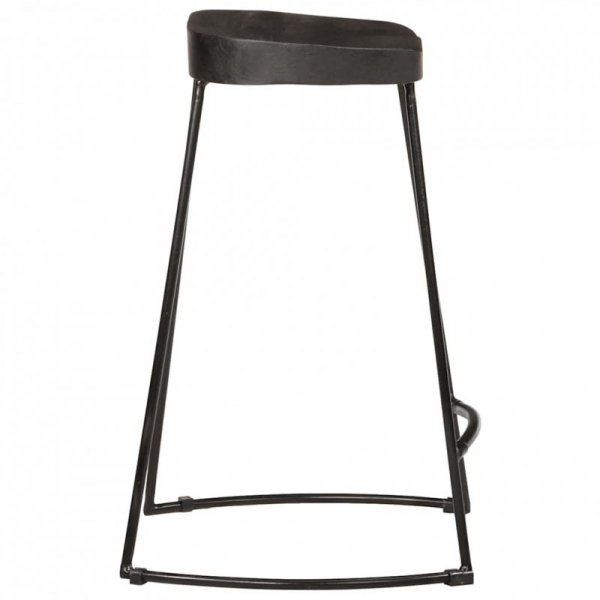 Hokery barowe 2 szt. Czarny 45x40x62 cm Drewno lite Mango