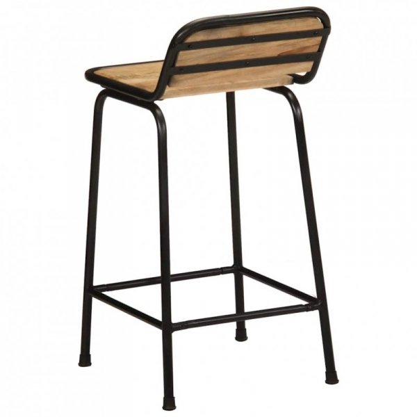 Hokery barowe 2 szt. 46x35,5x80 cm Drewno lite surowe mango
