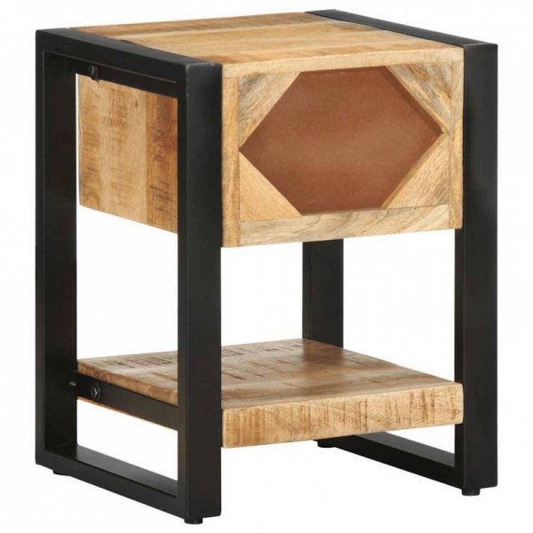 Szafka nocna, 35x34x45 cm, surowe drewno mango