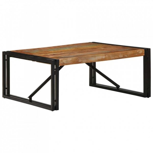 Stolik kawowy wielokolorowy 80x80x35 cm lite drewno odzyskane