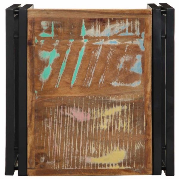 Stolik kawowy wielokolorowy 40x40x35 cm lite drewno odzyskane