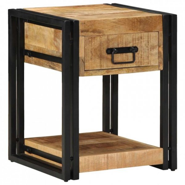 Szafki nocne, 2 szt., 40x40x50 cm, lite drewno surowe mango