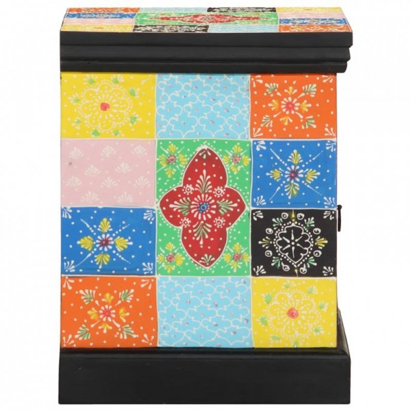 Szafka nocna wielokolorowa 40x35x45 cm lite drewno mango