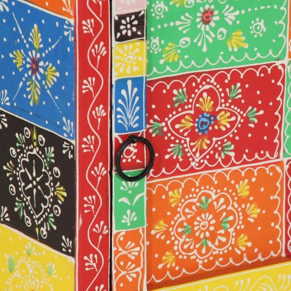 Szafka nocna wielokolorowa 40x35x45 cm lite drewno mango