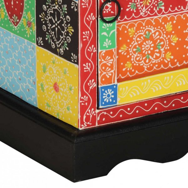 Szafka nocna 2 szt. Wielokolorowa 40x35x45 cm Drewno lite Mango