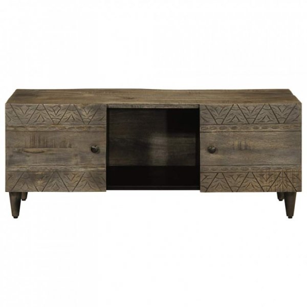 Stolik kawowy Jasnoszary 100x54x40 cm Drewno lite Mango
