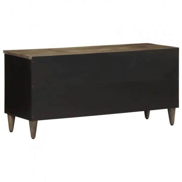 Szafka pod telewizor, czarna, 100x33x46 cm, lite drewno mango