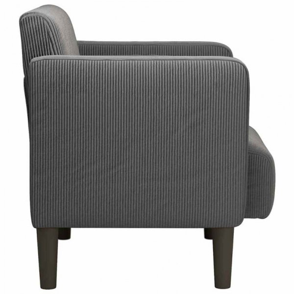 Sofa Fotel z Podłokietnikami Ciemnoszary 54 cm Tkanina Corduroy