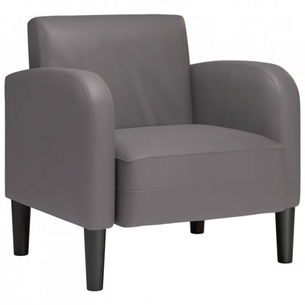 Sofa Fotel z Podłokietnikami Szary 54 cm Skóra ekologiczna