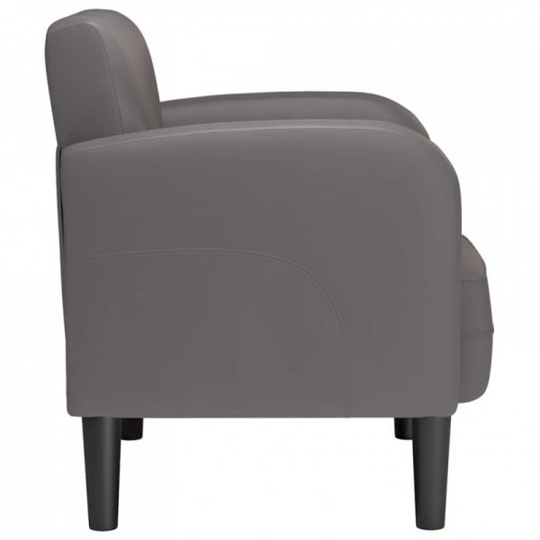 Sofa Fotel z Podłokietnikami Szary 54 cm Skóra ekologiczna
