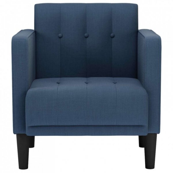 Sofa Fotel z Podłokietnikami Niebieski 53 cm Tkanina