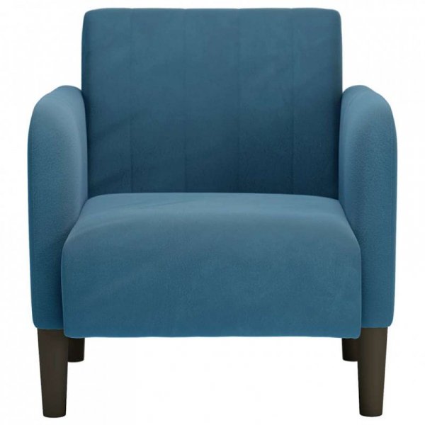 Sofa Fotel z Podłokietnikami Niebieski 54 cm Aksamit