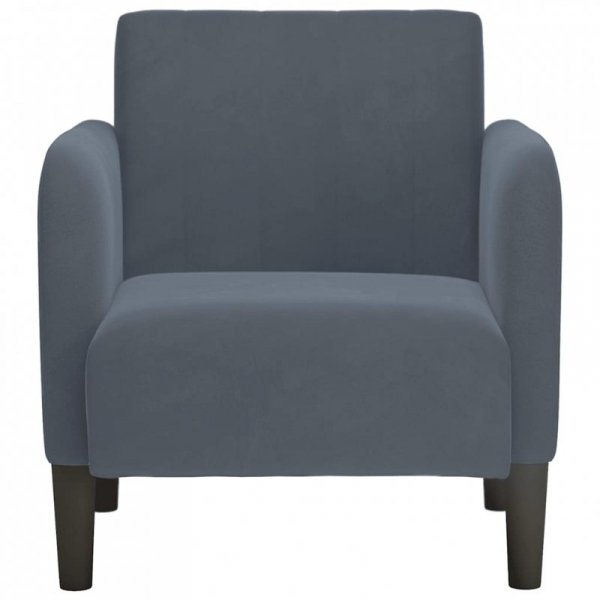 Sofa Fotel z Podłokietnikami Ciemnoszary 54 cm Aksamit