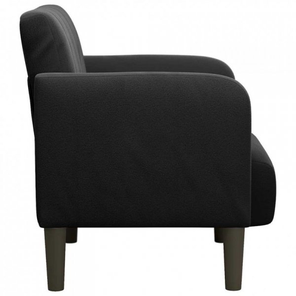 Sofa Fotel z Podłokietnikami Czarny 54 cm Aksamit