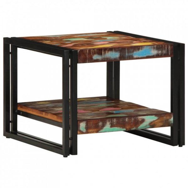 Stolik kawowy wielokolorowy 50x50x38 cm lite drewno odzyskane
