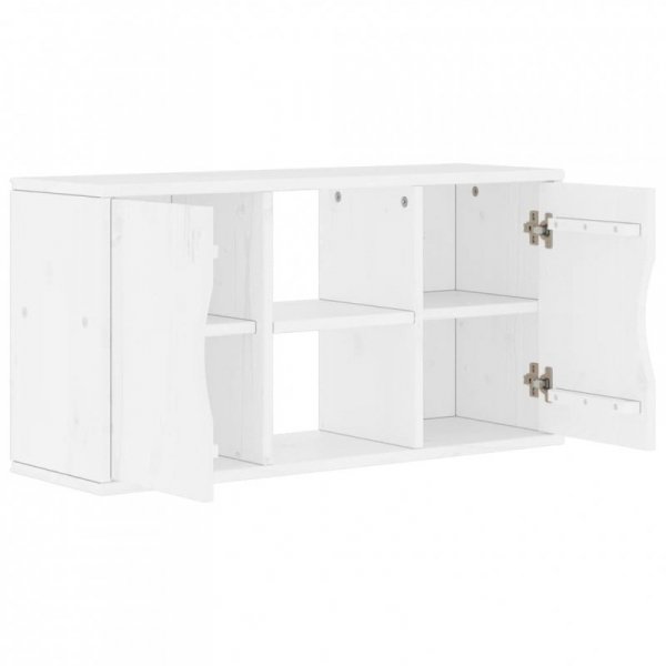 Szafka RTV „ODDA” Biała 79x24x40 cm Drewno lite Sosna
