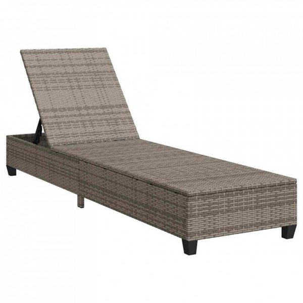 Leżak z poduszkami Szary 55x200x25,5cm Polirattan