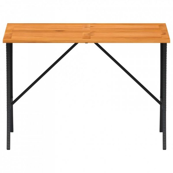 Stół ogrodowy z blatem z drewna akacjowego czarny 105x75x72 cm