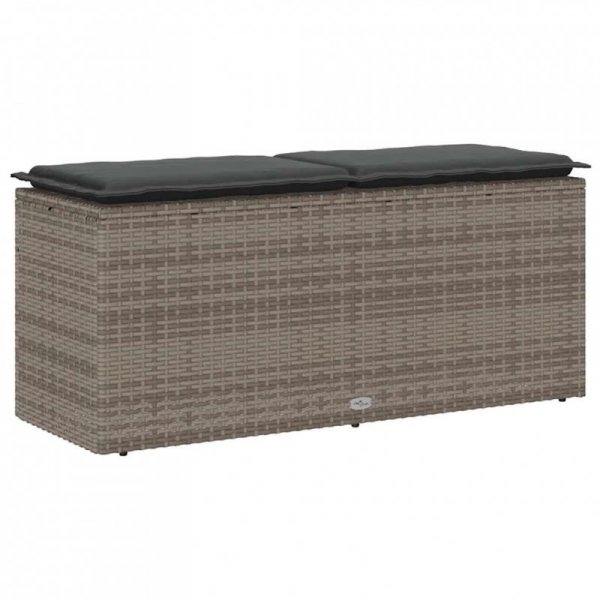 Ławka ogrodowa z poduszką Szara 110x40x44 cm Polirattan