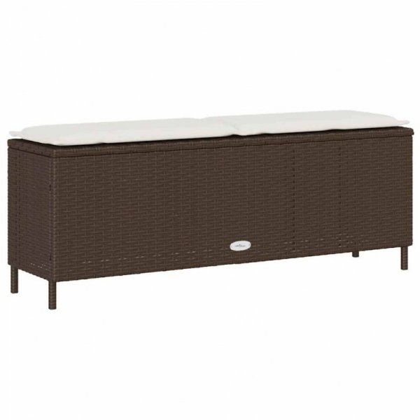 Ławka ogrodowa z poduszką Brązowa 110x30x40,5 cm Polirattan