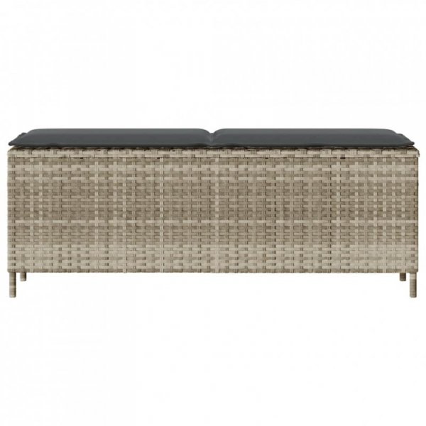 Ławka ogrodowa z poduszką Jasnoszara 110x30x40,5 cm Polirattan