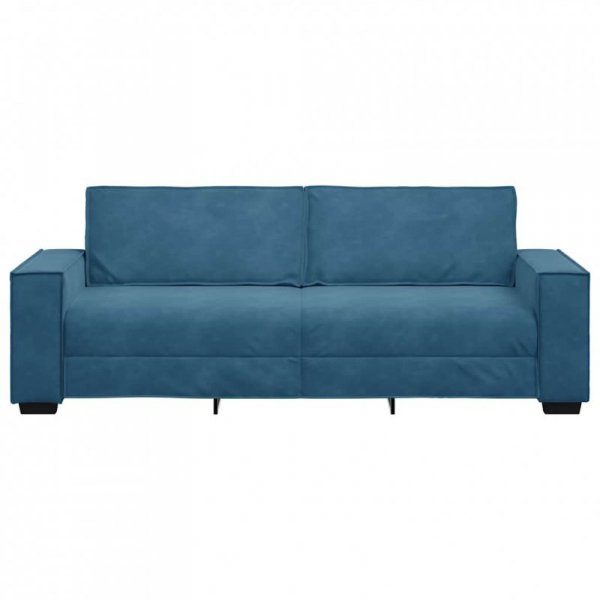 Sofa 3-osobowa, niebieski, 180 cm, tapicerowana aksamitem