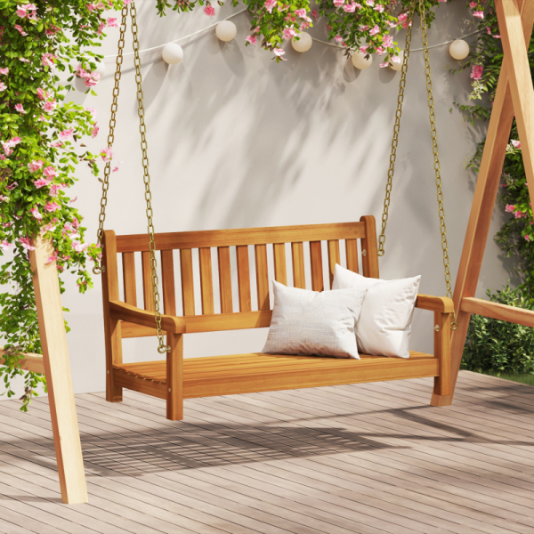 Huśtawka ogrodowa 2-osobowa  110x56x58 cm z litego drewna akacjowego