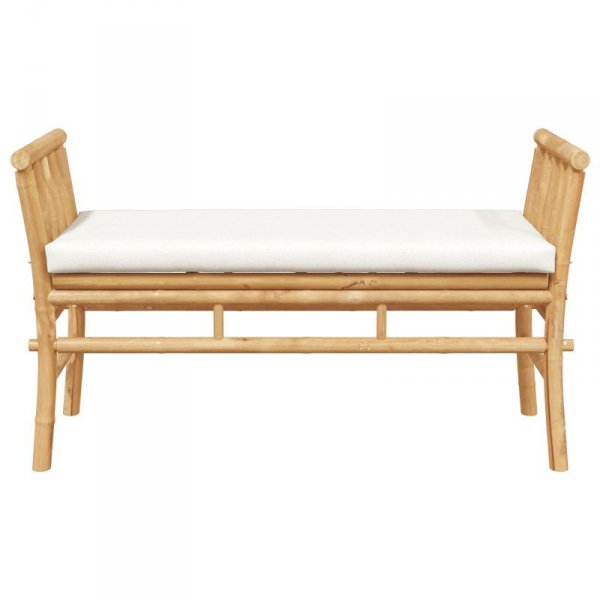 Ławka ogrodowa  z poduszką 110 cm z bambusa