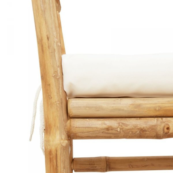 Ławka ogrodowa  z poduszką 110 cm z bambusa