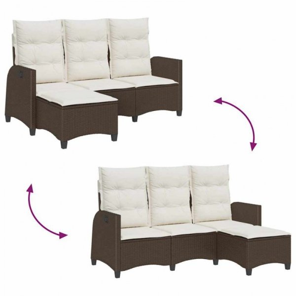 Rozkładana Sofa Ogrodowa z Poduszkami w Kształcie Litery L