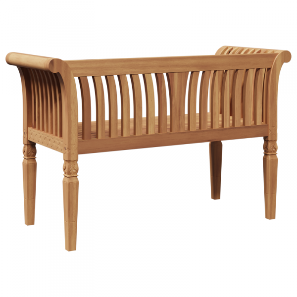 Ławka Ogrodowa 127.5x52x80 cm Z Litego Drewna Tekowego
