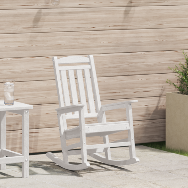 Krzesło bujane  Białe 70x92x108 cm HDPE