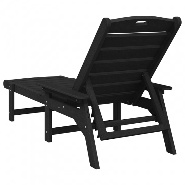 Leżak  Czarny 53x162x98.5 cm HDPE
