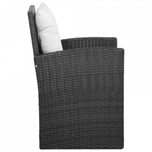 5-cz. zestaw mebli do ogrodu, poduszki, rattan PE, czarny