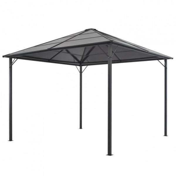 Altana ogrodowa z zadaszeniem, aluminiowa, 3 x 3 m, antracytowa
