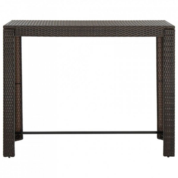 Ogrodowy stolik barowy, brązowy, 140,5x60,5x110,5 cm, rattan PE