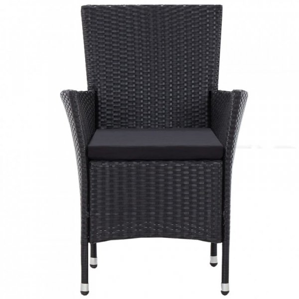 5-cz. zestaw mebli ogrodowych, rattan PE, czarny